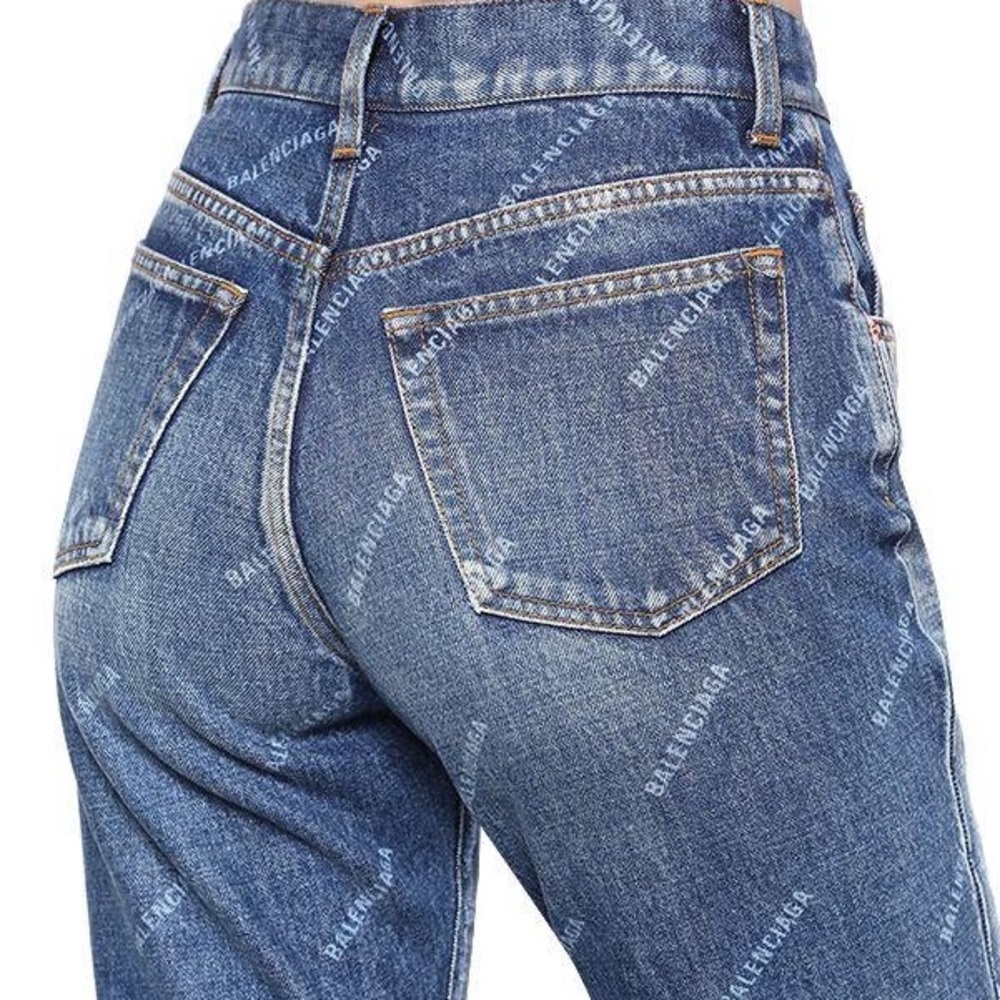 Balenciaga All Over Logo Denim